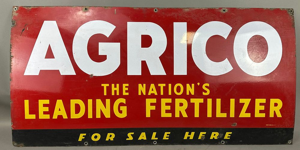 Lot 445: Agrico The Nations Leading Fertilizer SSP Porcelain Sign