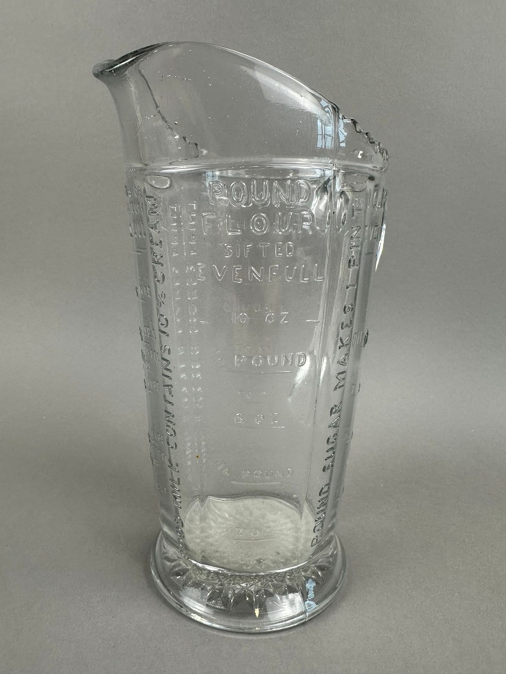 Lot 195: 1930's Hoosier Glass One Quart Measuring Pitcher
