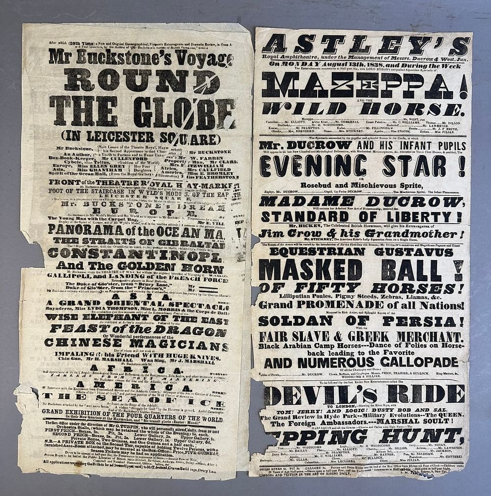 Lot 258: Hay Market Royal Theatre Playbill 1850s Knights