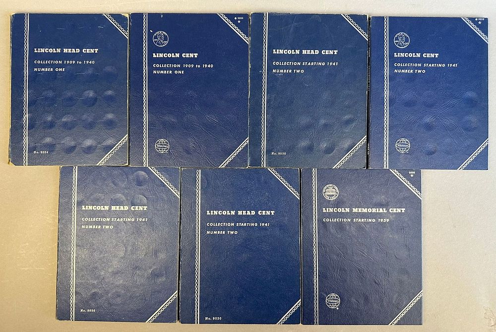 Lot 308: 204 1909-1973 Lincoln Wheat Penny Cent Coins Albums