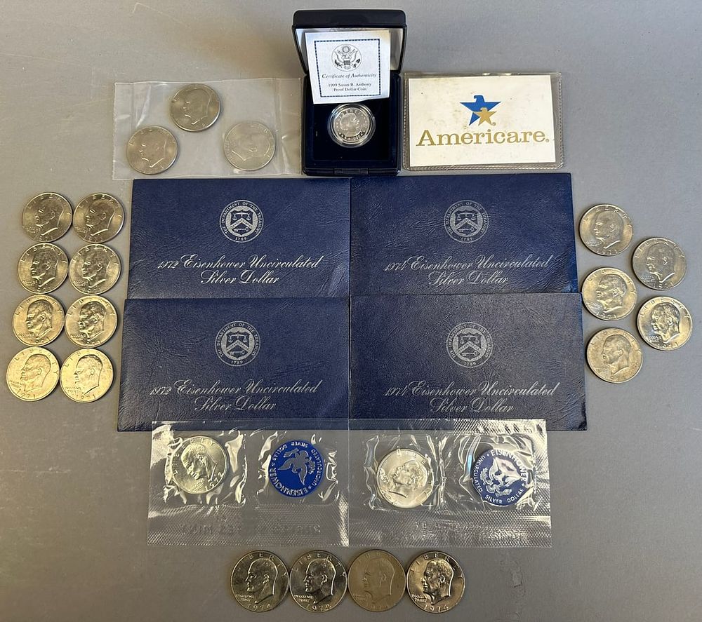 Lot 309: 25 Eisenhower Silver Dollar Coins Proof Sets 71-76