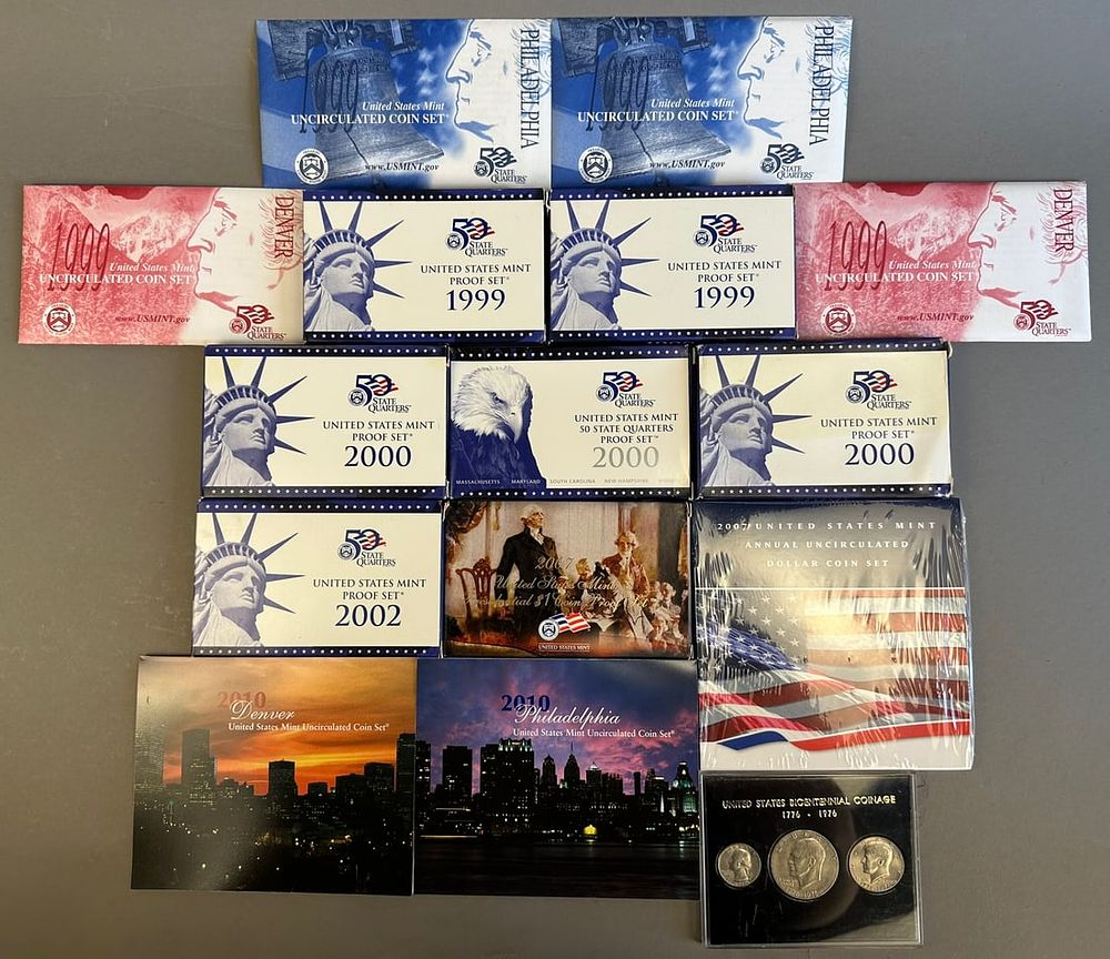 Lot 311: 15 United States Mint Proof Sets 1999-2010 $1 Coins