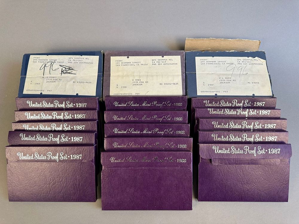 Lot 314: 15 US Mint Uncirculated Proof Sets 1987-1988 Coins
