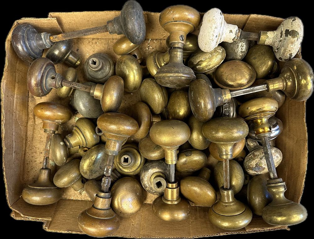 Lot 150: Huge Lot of 56 Brass Victorian Eastlake 10 Sets Door Knobs