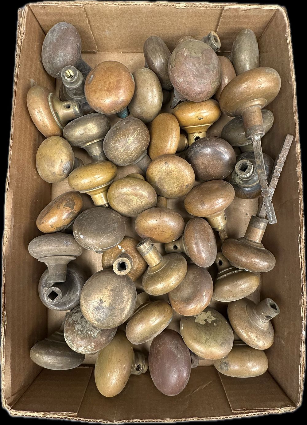 Lot 159: Lot of 43 Victorian Era Matching Brass Door Knobs