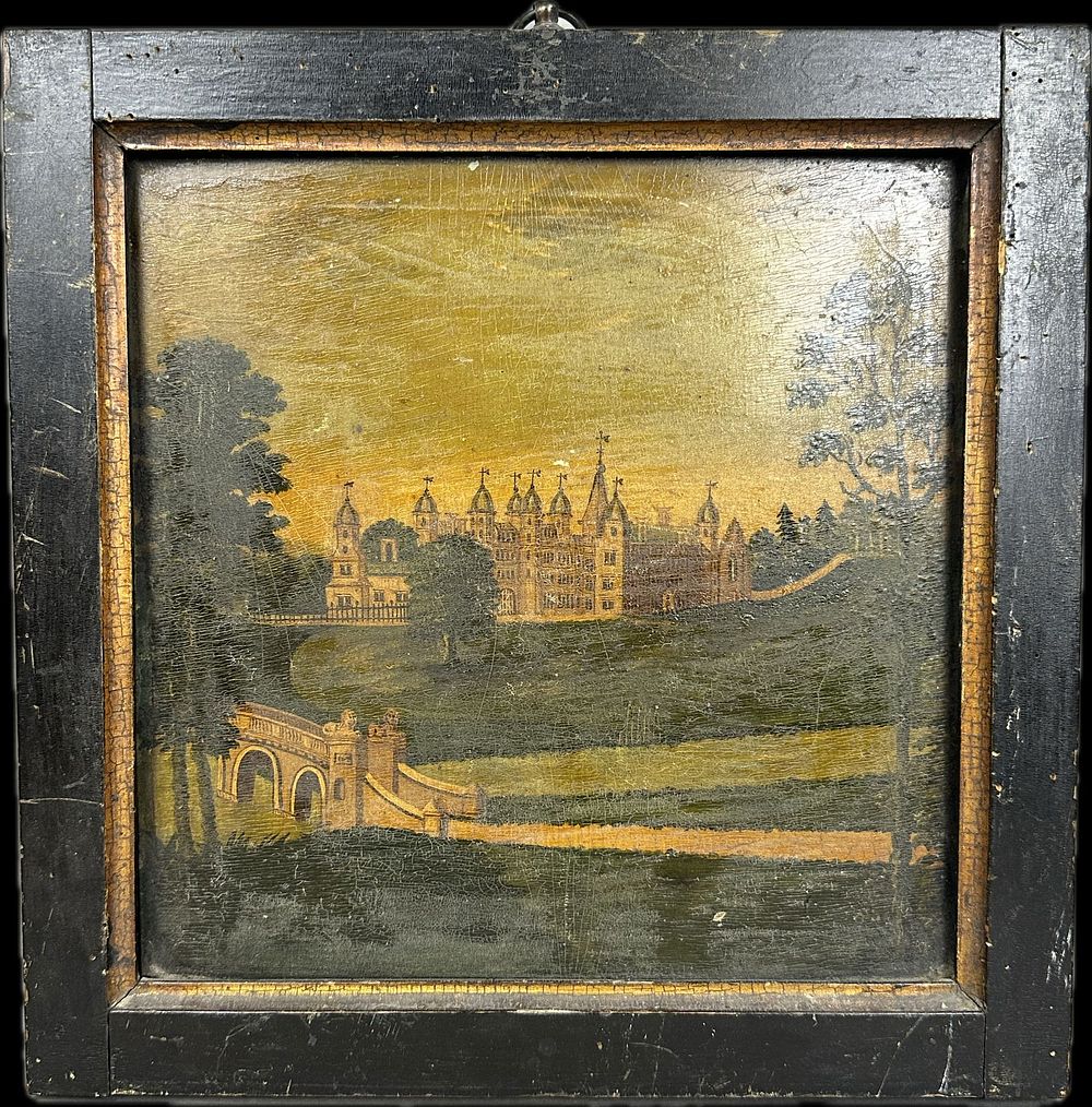 Lot 186: Fantatic 19th Century Oil On Board Featuring Palace