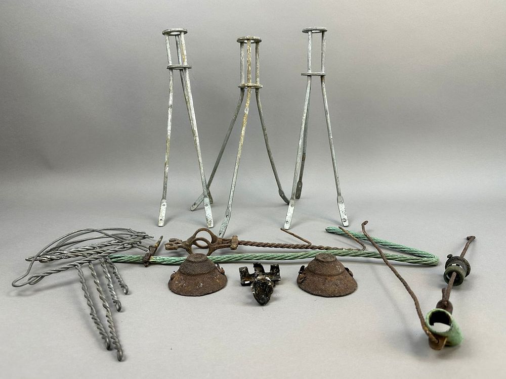 Lot 203: 10 Piece Antique Lightning Rod Weathervane Part Lot