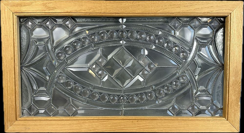 Lot 214A: Beautiful Antique Early 1900s 36 Jewel Leaded Glass Window