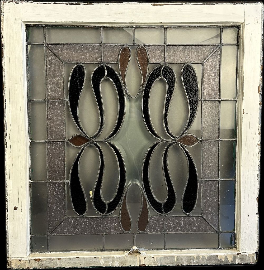 Lot 220A: Incredibly Ornate Victorian Stained Leaded Florentine Glass Window w/ Unique S Pattern