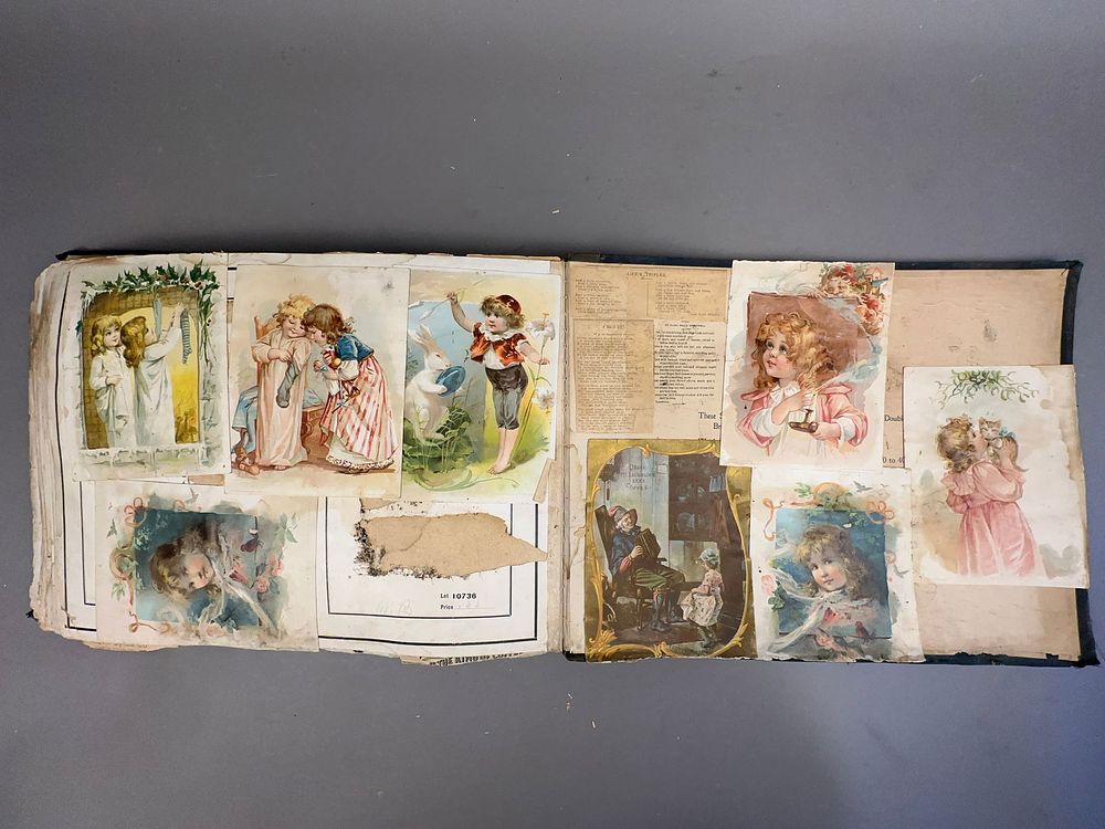 Lot 221B: Large Victorian Scrapbook Tailor Catalog 200+ Trade Cards