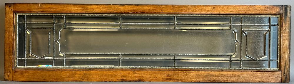 Lot 228: Beautiful Antique Leaded Glass Window Geometric Pattern