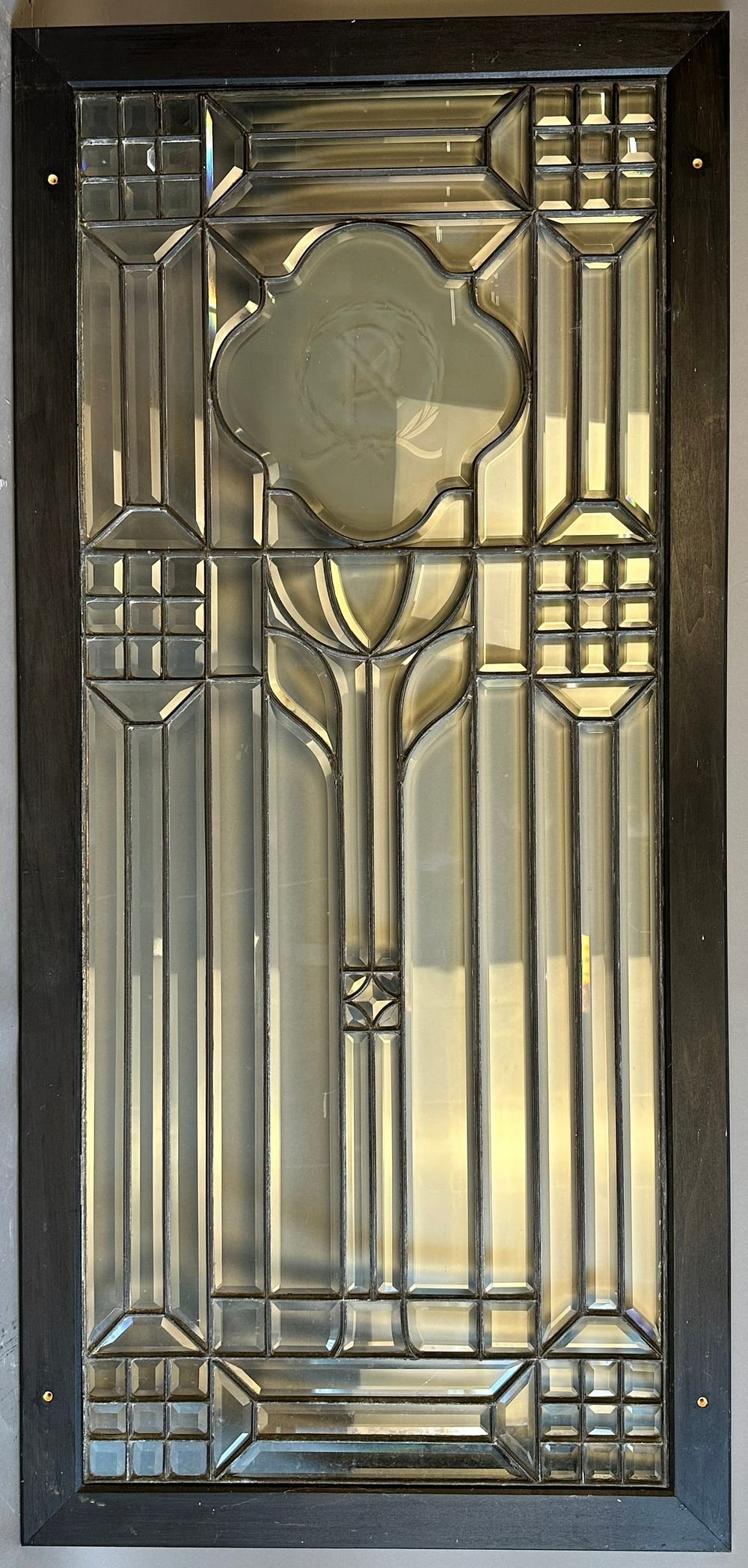 Lot 243: Fantastic Antique Leaded Glass Window Nearly 100 Pieces Frosted PX