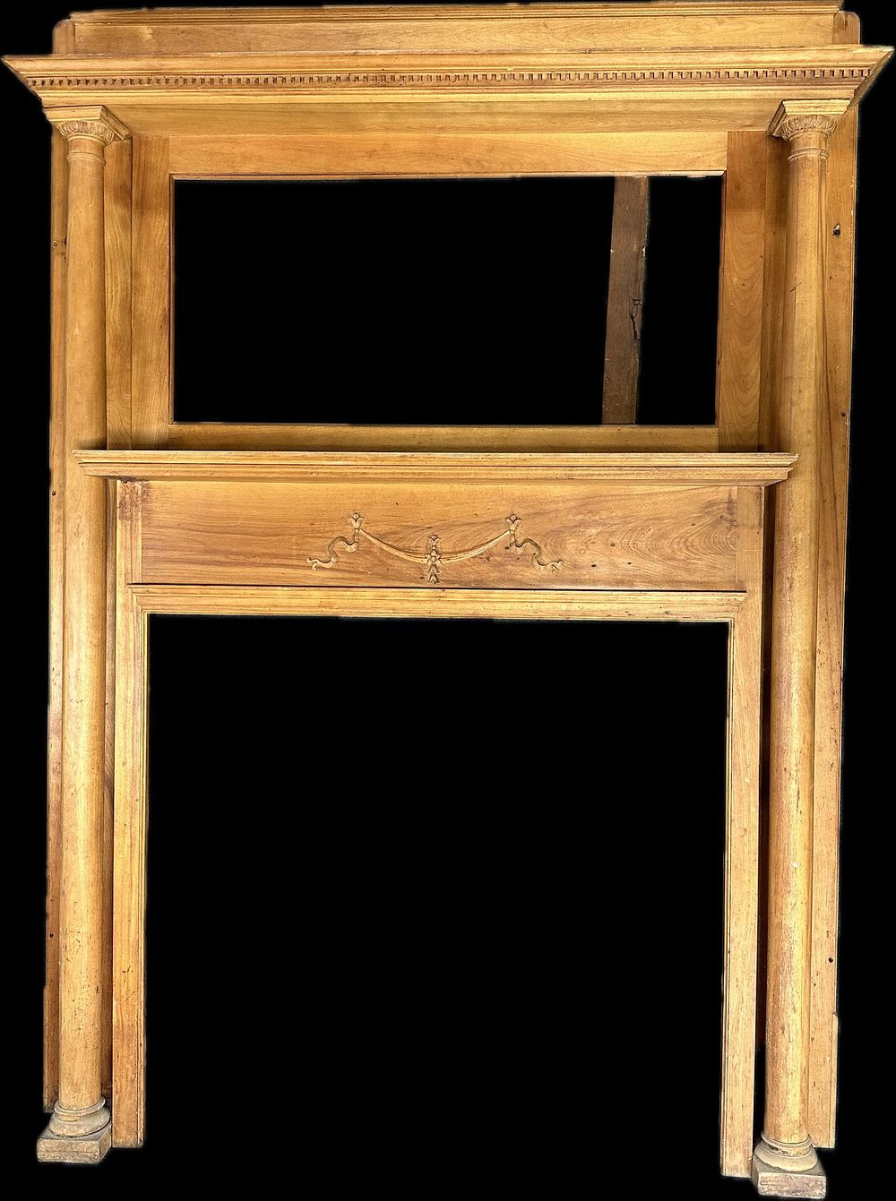 Lot 319: Antique Early 1900s Victorian Era Ornate Fireplace Mantle