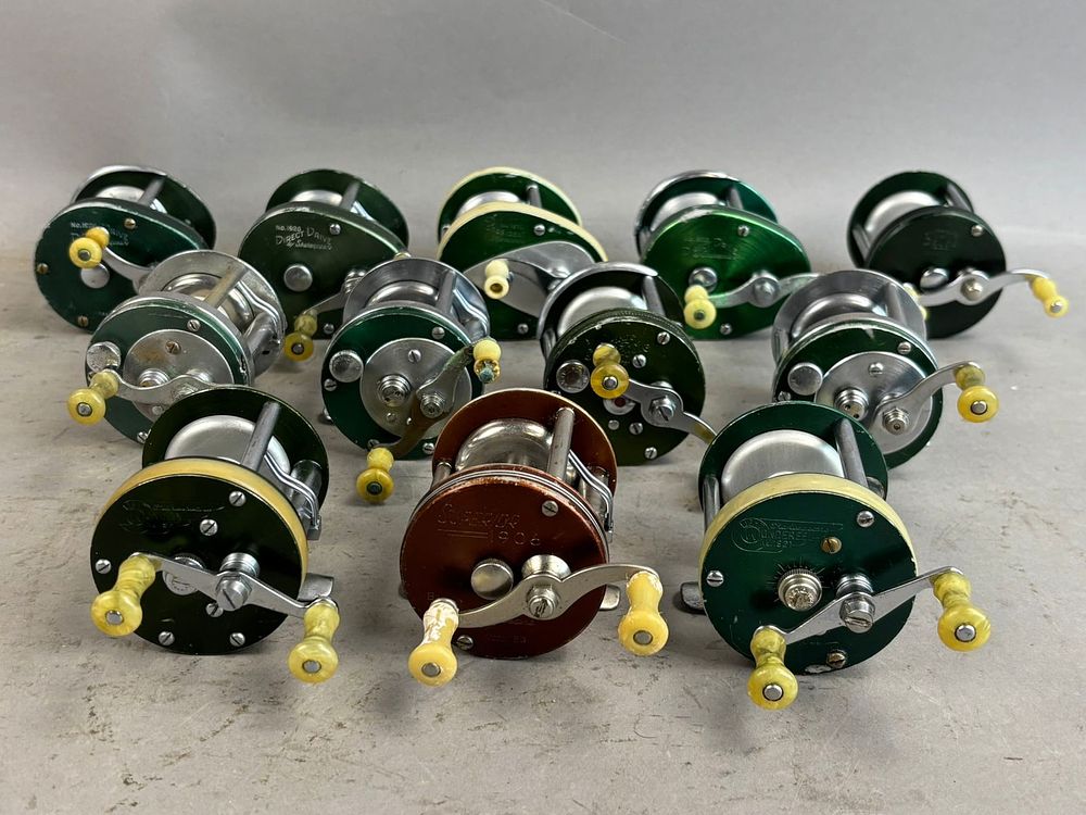 Lot 152: 12 40s 50s Shakespeare Bait Casting Fishing Reels