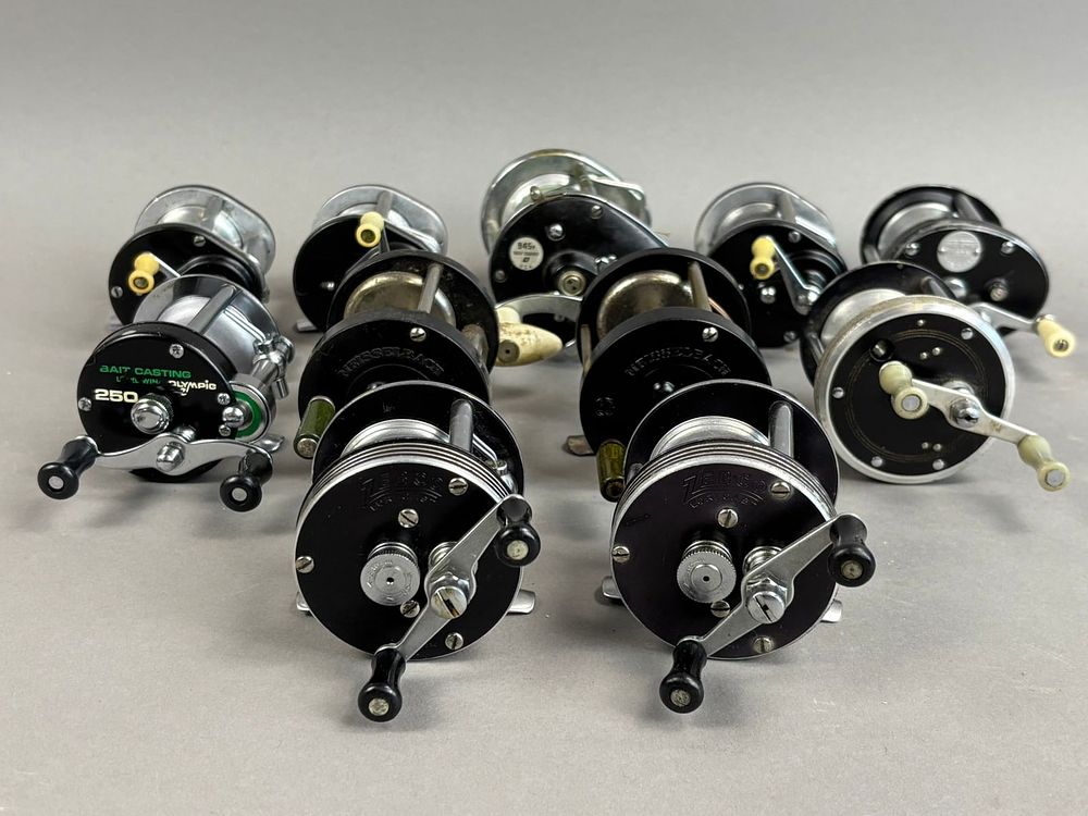 Lot 178: 11 40s 50s Meisselbach Olympic Fishing Reels