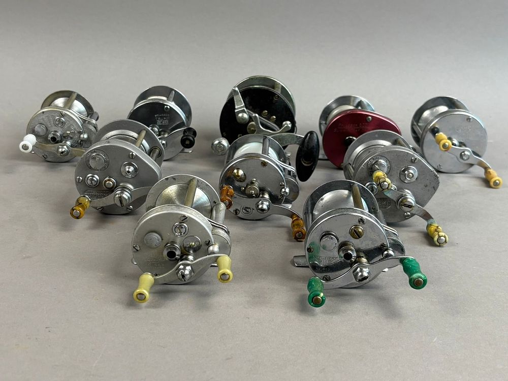 Lot 187: 10 40s 50s Pflueger Bait Casting Fishing Reels
