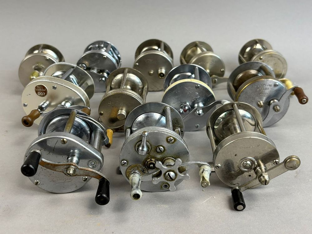 Lot 193: 12 40s 50s Tomboy Ranger Bait Casting Fishing Reels