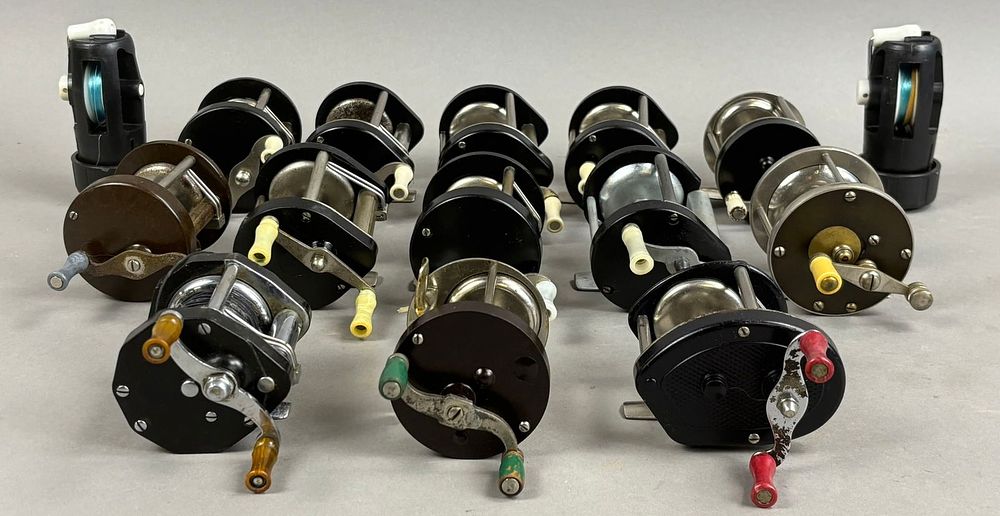 Lot 197: 15 40s 50s Bait Casting Fishing Reels Made in USA