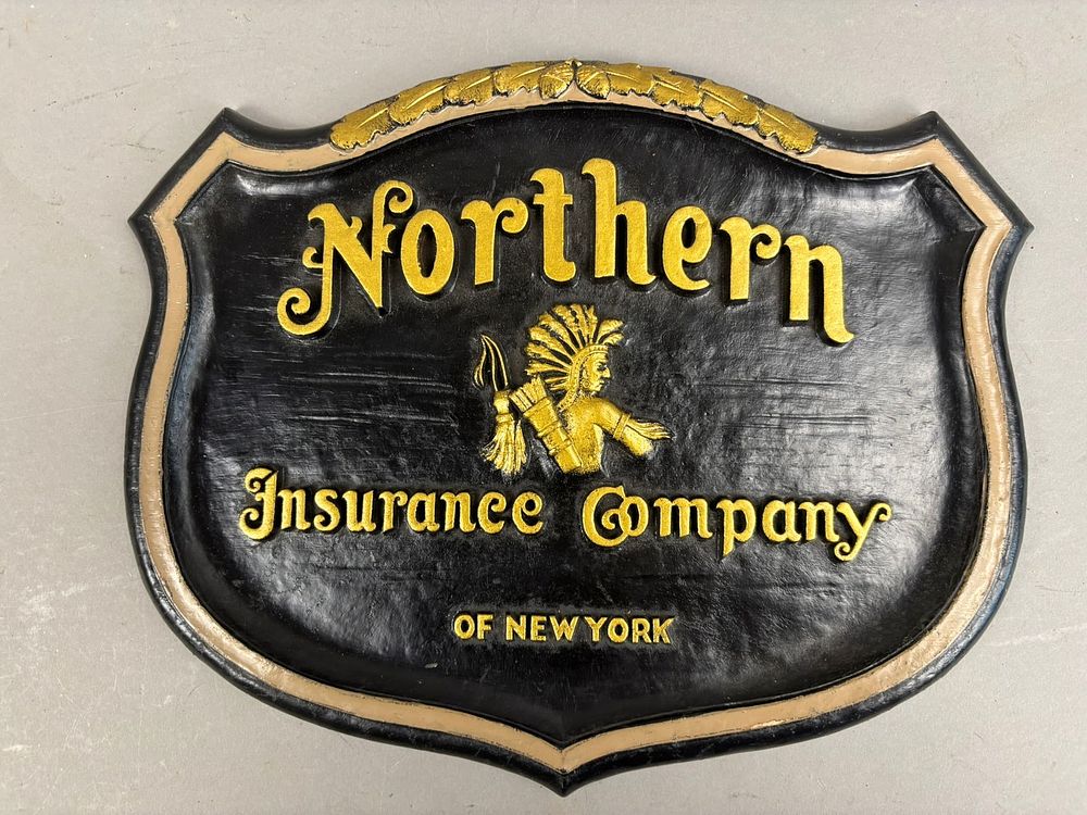 Lot 202: Antique Northern Insurance Company Sign Indian Chief