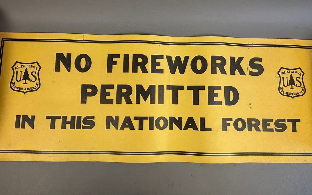 Lot 222: 1966 Original No Fireworks National Forest Banner