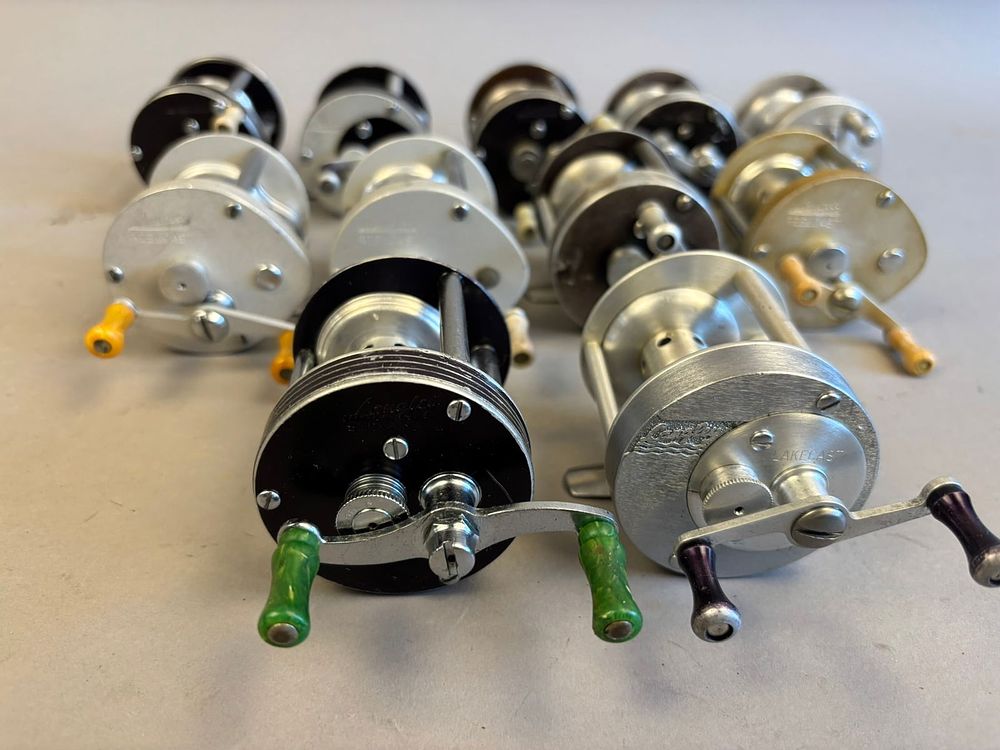 Lot 241: 11 40s 50s Langley Bait Casting Fishing Reels