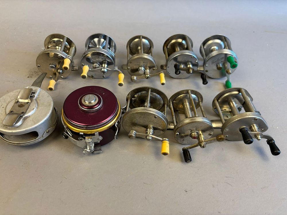 Lot 248: 10 40s 50s Assorted Brands Casting Fishing Reels