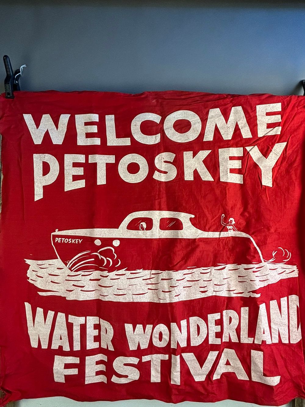 Lot 264: 50s Water Wonderland Festival Boat Flag Petoskey