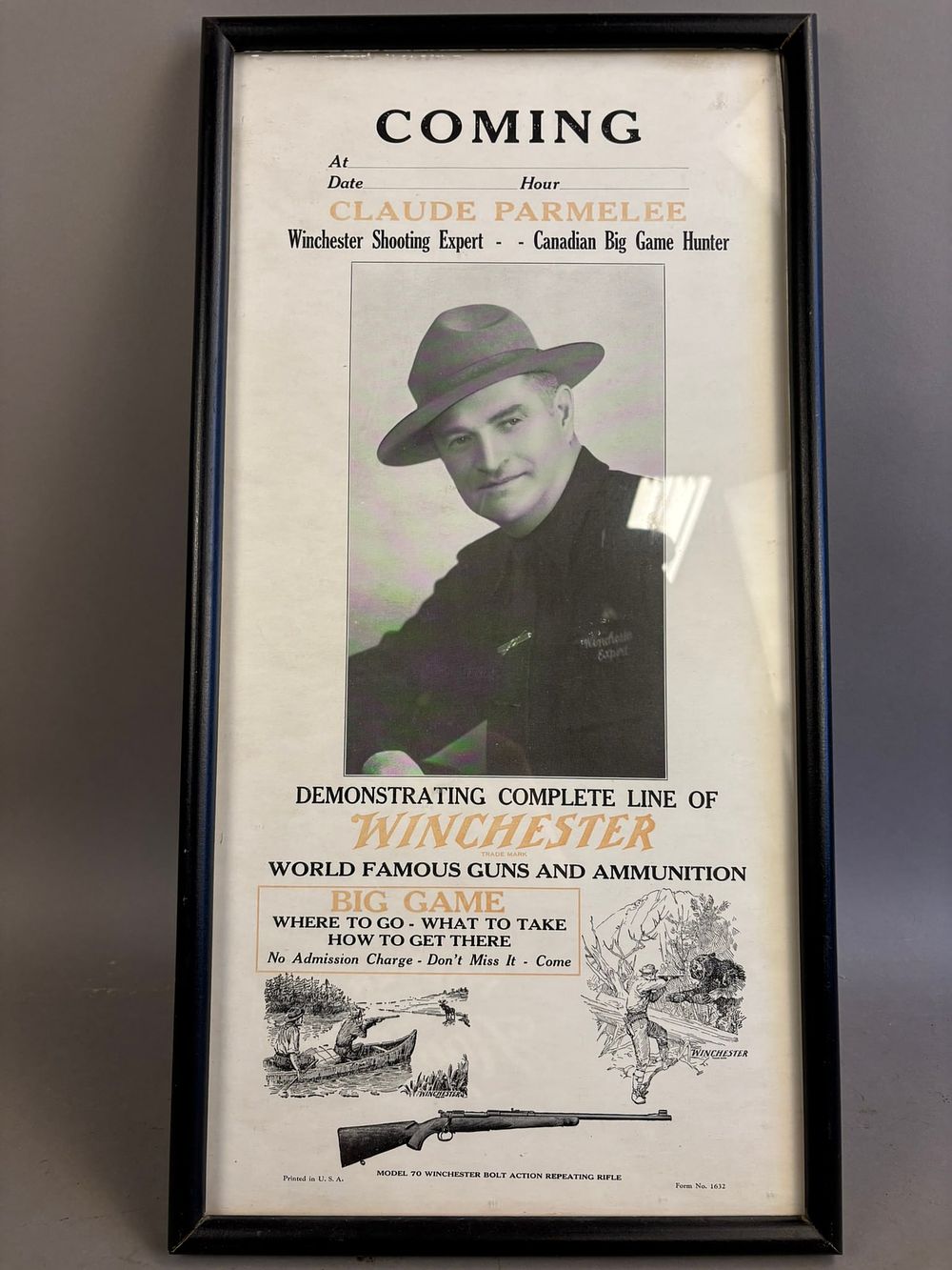 Lot 268: Framed Antique Claude Parmelee Winchester Poster
