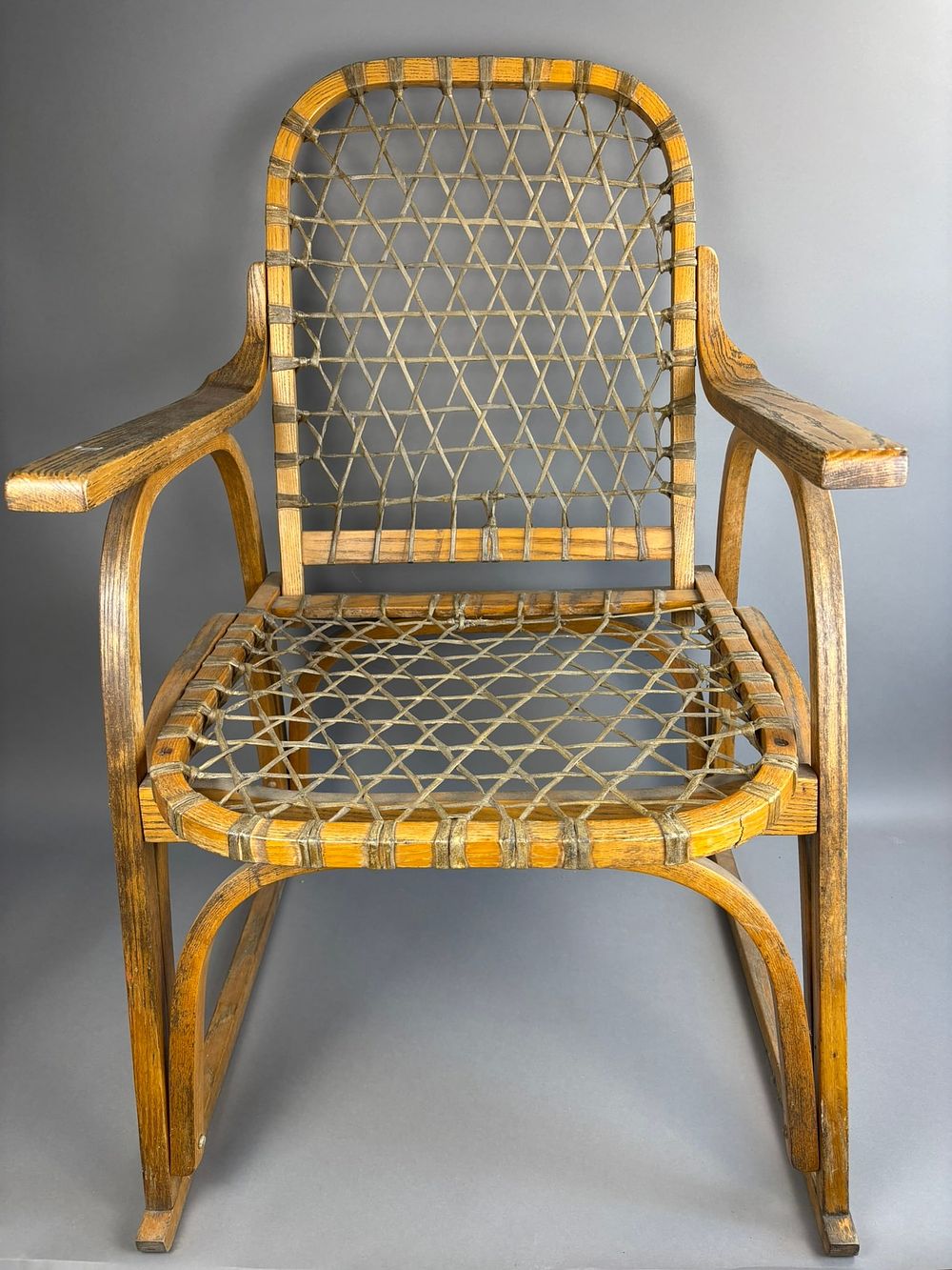 Lot 338: Vintage Snowshoe Bentwood Oak Fishing Chair