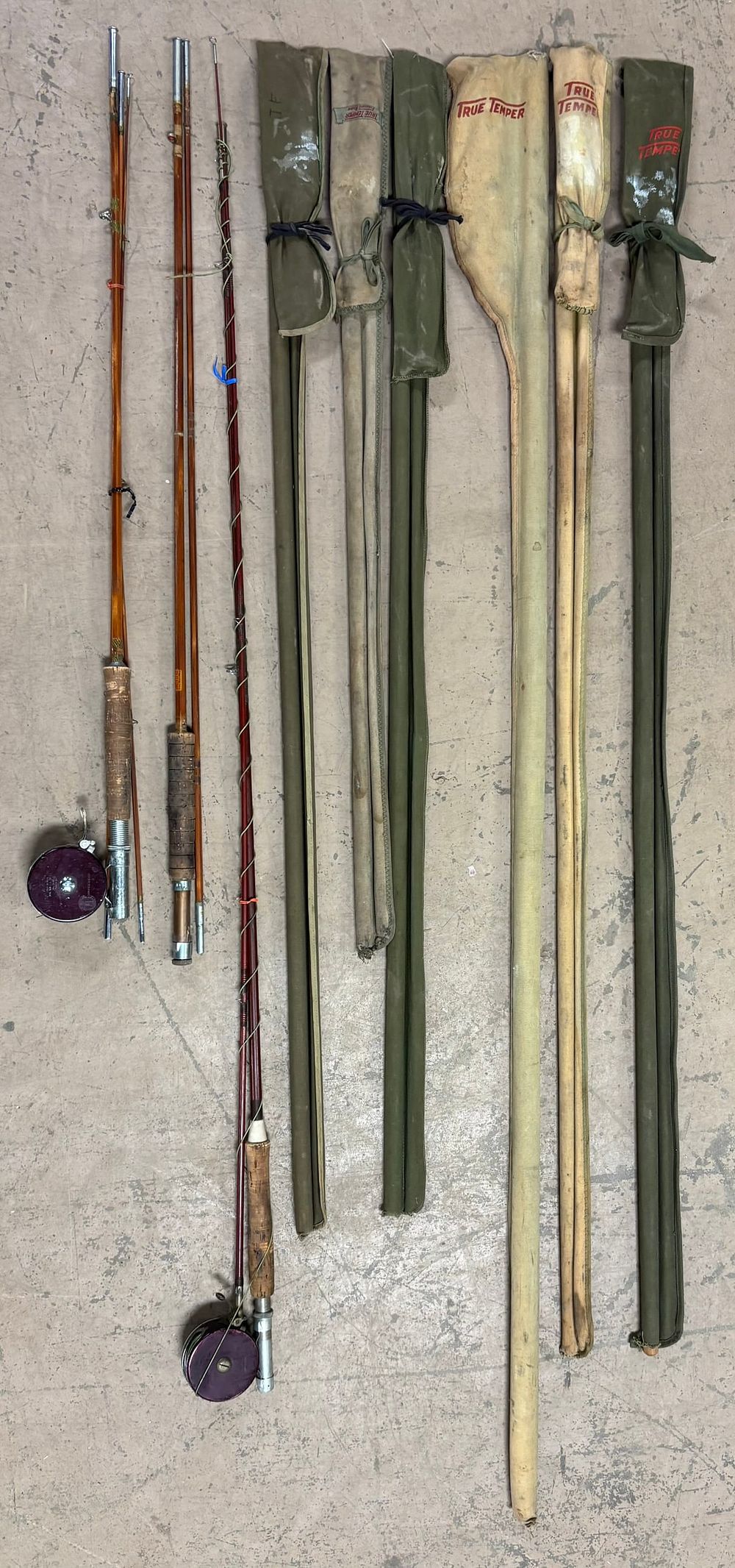 Lot 341: 9 Antique Fly Fishing South Bend Rods Reels
