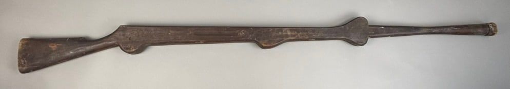Lot 350: Antique Carved Wooden Musket Rifle Long Gun Decoy