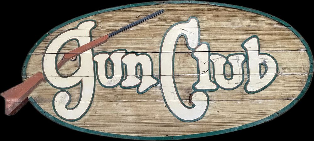 Lot 363: Gun Club Wooden Sign Restaurant Beloit Wisconsin