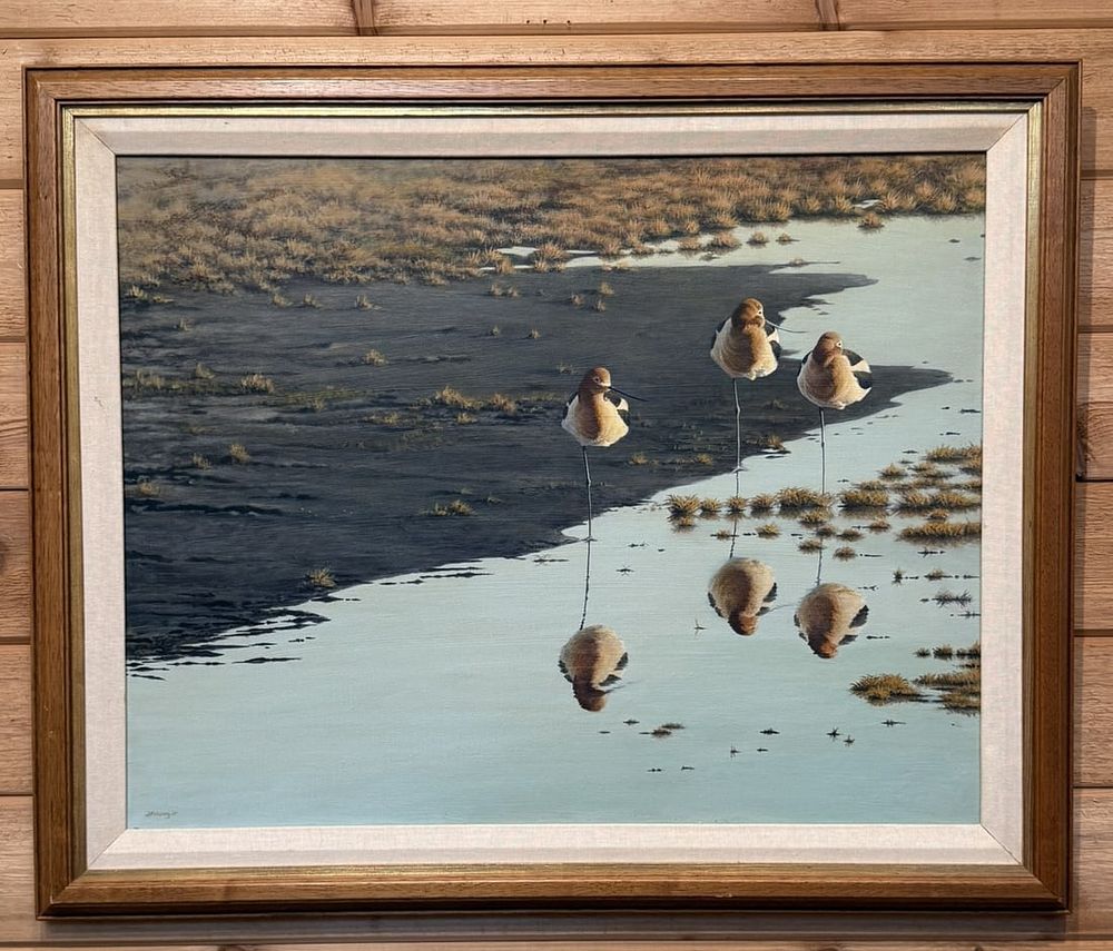 Lot 372: John Felsing Jr. Sand Piper Beach Canvas Signed