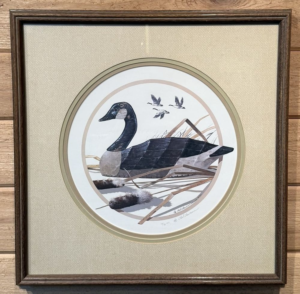 Lot 385: R Lawrence 1984 Signed Canadian Goose Framed Print