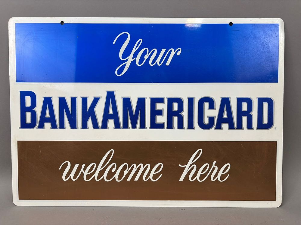 Lot 146: DST BankAmericard Hanging Advertising Welcome Sign