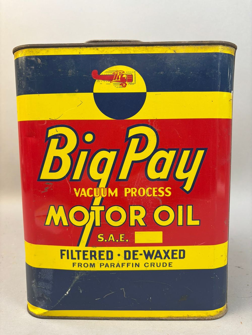 Lot 151: Big Pay Motor Oil 2 Gallon Can Airplane Graphic