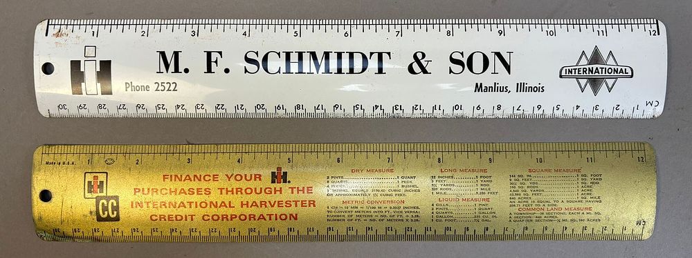 Lot 163: 2 50s International Harvester Advertising Rulers