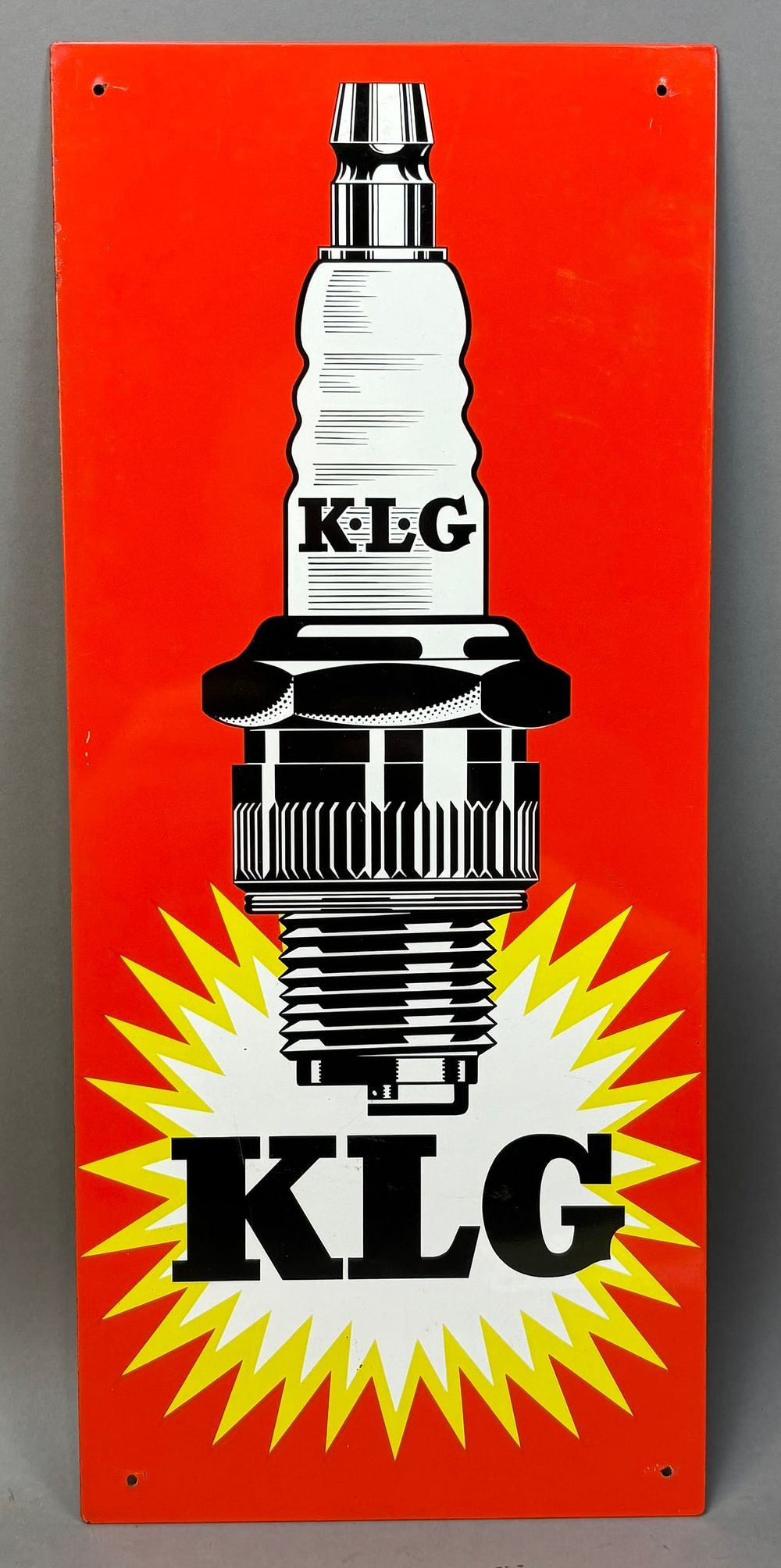Lot 173: Original SST KLG Spark Plug Advertising Sign