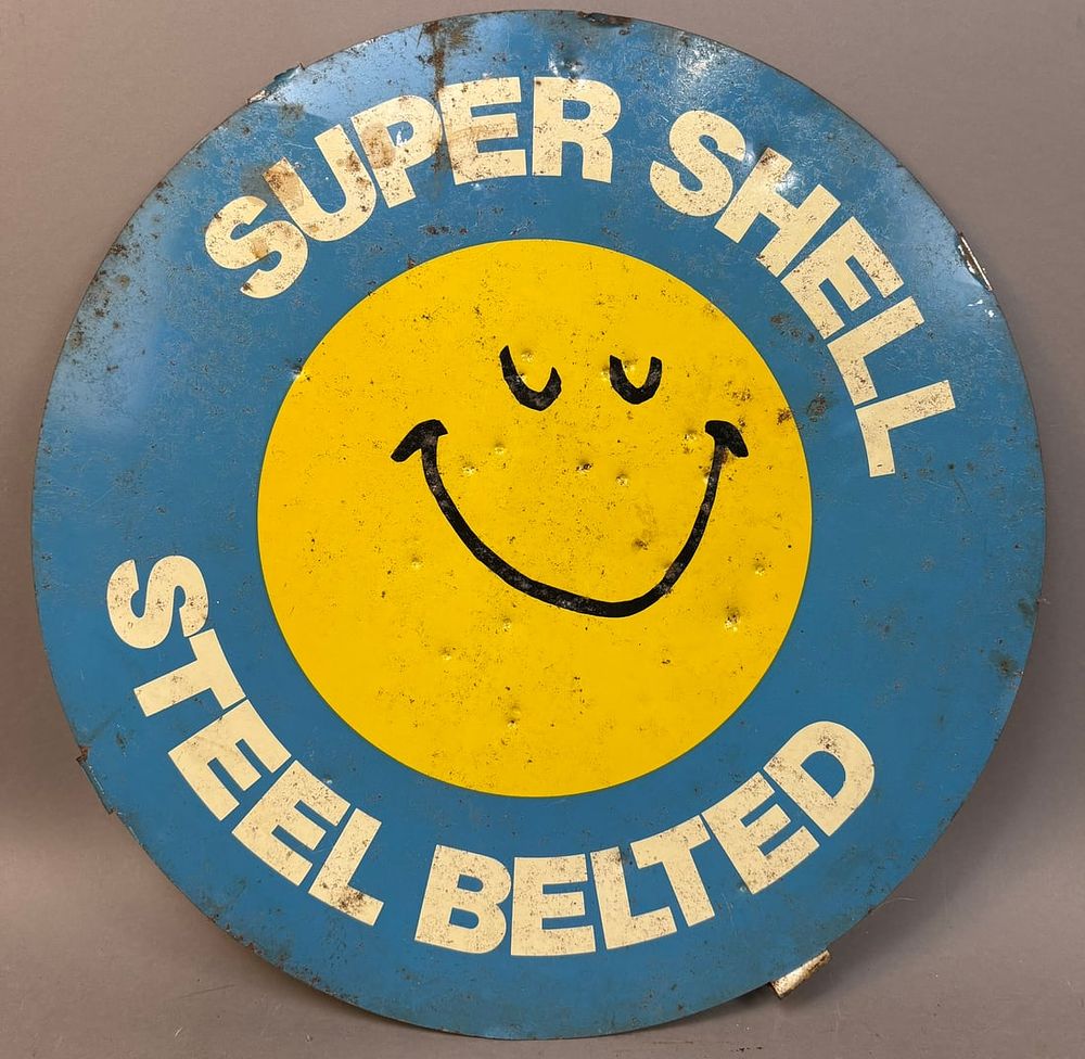 Lot 203: 60s Super Shell Metal Tire Advertising  Insert