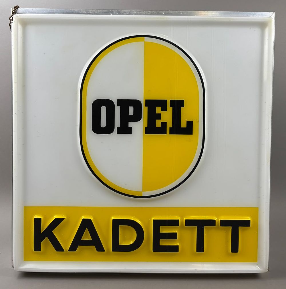 Lot 211: Opel Kadett Lighted Dealership Advertising Sign