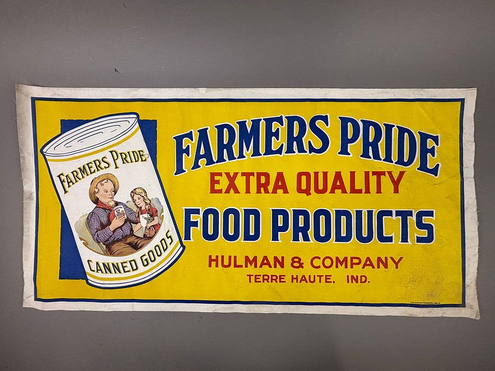 Lot 231: Farmers Pride Grocery Canvas Advertising Banner