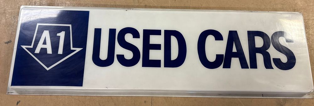 Lot 262: 60s Era Ford A-1 Dealership Used Car Plastic Sign