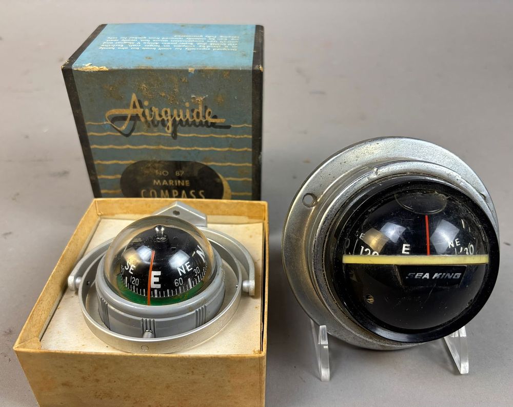 Lot 278: 2 Vintage Airguide Sea King Marine Boat Compass