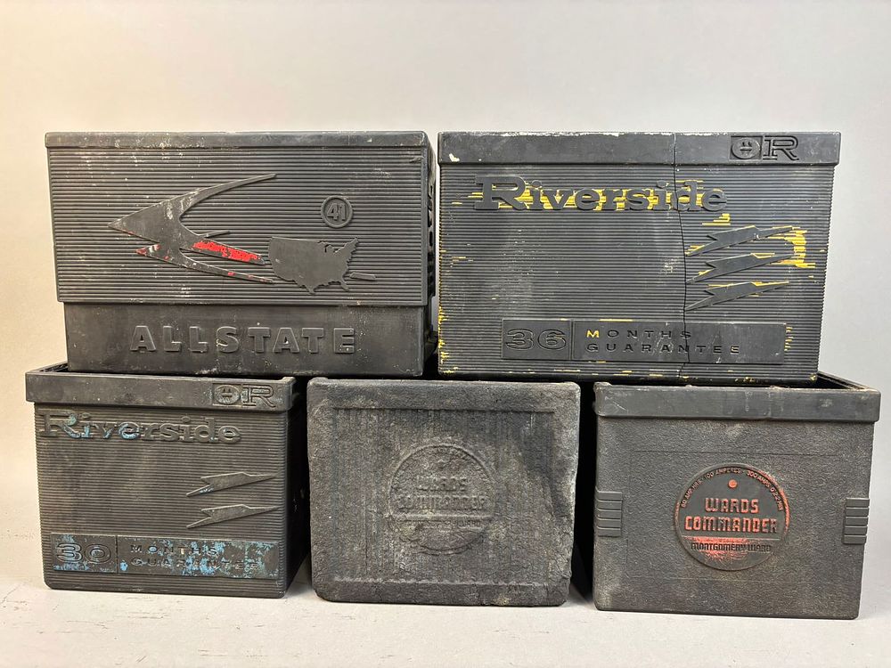 Lot 281: 5 Antique Allstate Riverside Car Battery Housings