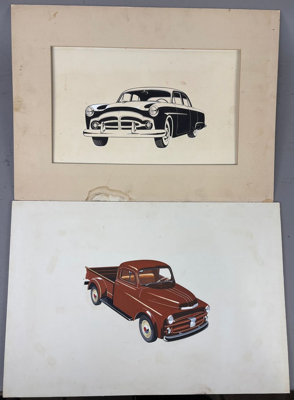 Lot 293: 2 50s Era Ford Design R&D Art Drawings