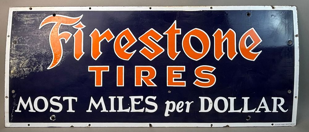 Lot 310: SSP Firestone Tires Most Miles Advertising Sign