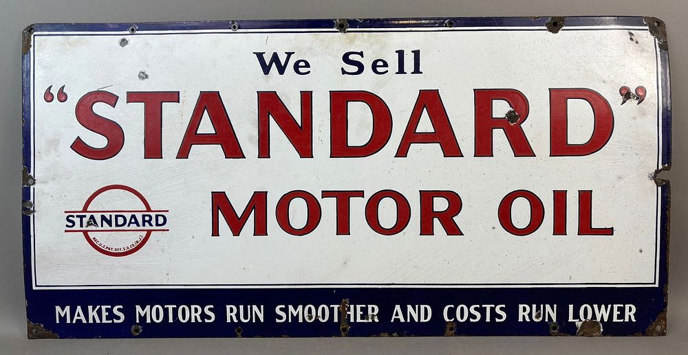 Lot 310B: We Sell Standard Motor Oil 30s SSP Porcelain Sign