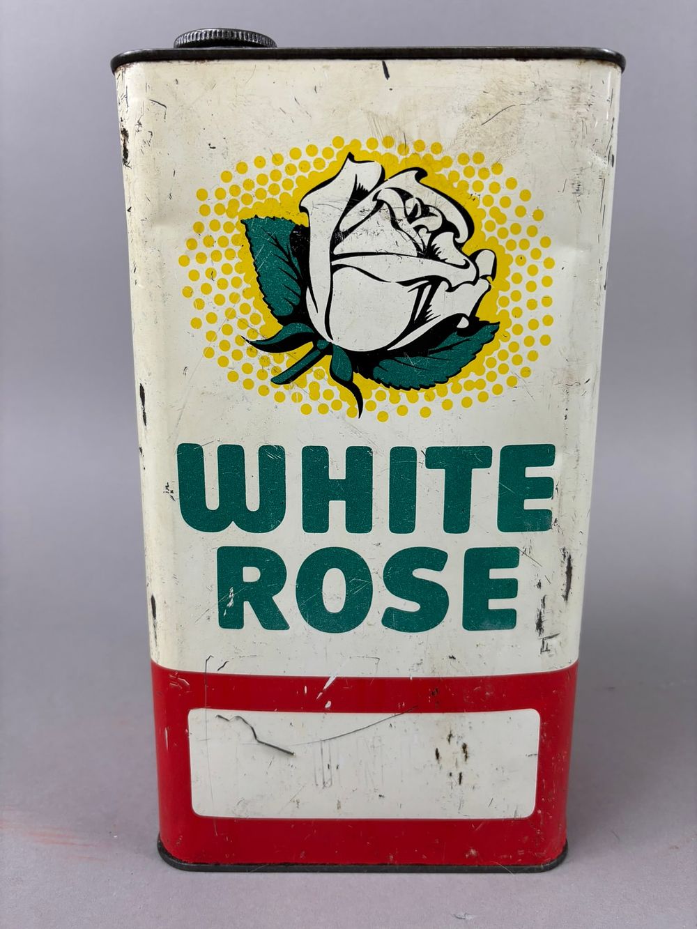Lot 319: White Rose Imperial Gallon Motor Oil Can