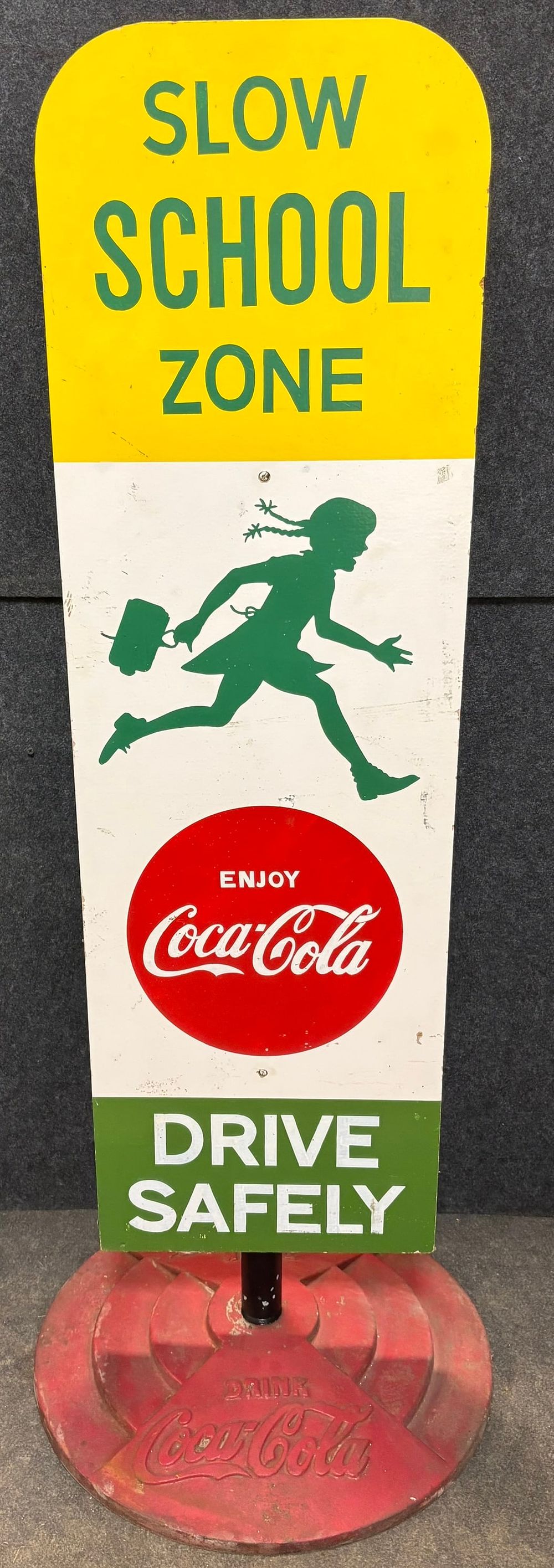 Lot 320: Coca Cola Coke School Zone Crossing Sign Base