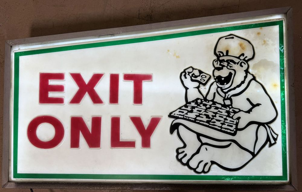 Lot 322B: Exit Only Bear Double Sided Lighted Electric Sign
